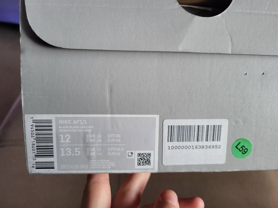 Nike Air Force 1 Low 1/1 Black Chile Red Pine Green уникални