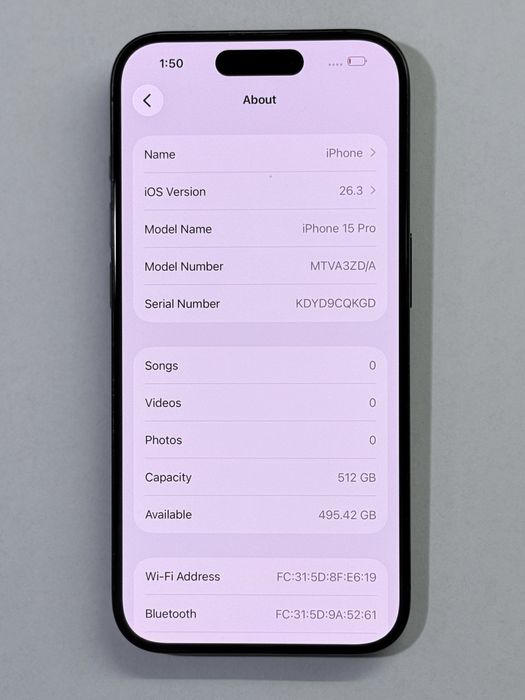 iPhone 15 Pro Blue 512GB 92% battery