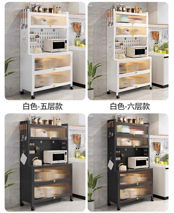 кухонный стеллаж, металлические полки, шкаф для хранения посуды