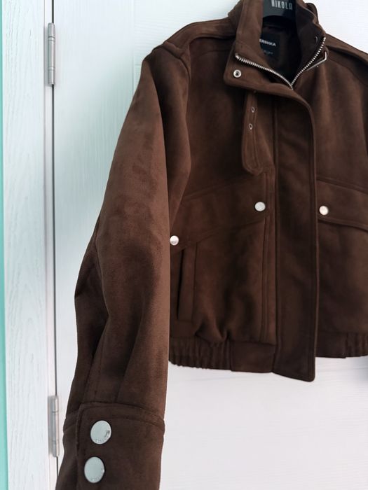 Яке Бершка, велур, кафяв шоколад, рр С