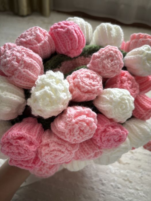 Вязаный букет-одеяло