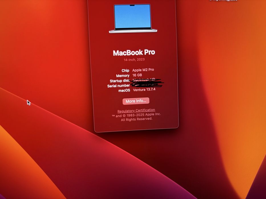 Macbook Pro 14" NOU M2 Pro /16Gb ram/512Gb SSD (56 cicluri)