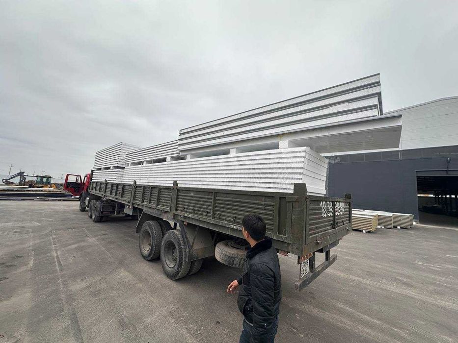 Производство сэндвич панелей (ППС, базальт) / Sendvich panel