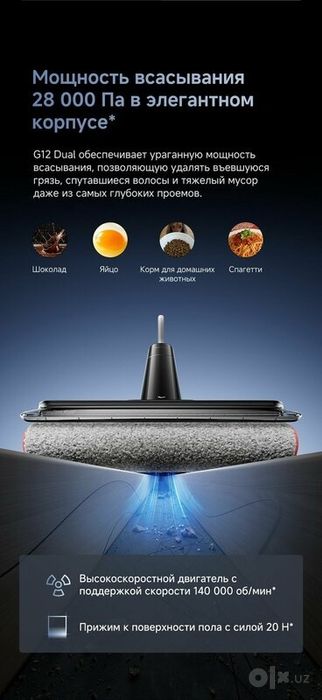 Моющий беспроводной пылесос Dreame G12 Dual (