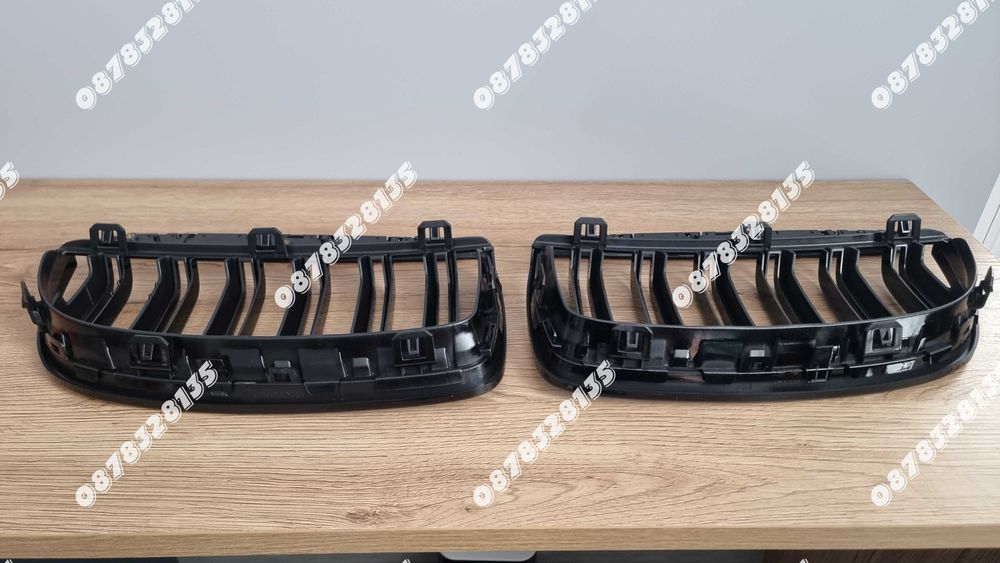 BMW E90 Е91 Бъбреци Черен Гланц Двойни M Performance Решетки Преден Капак 2005-2008