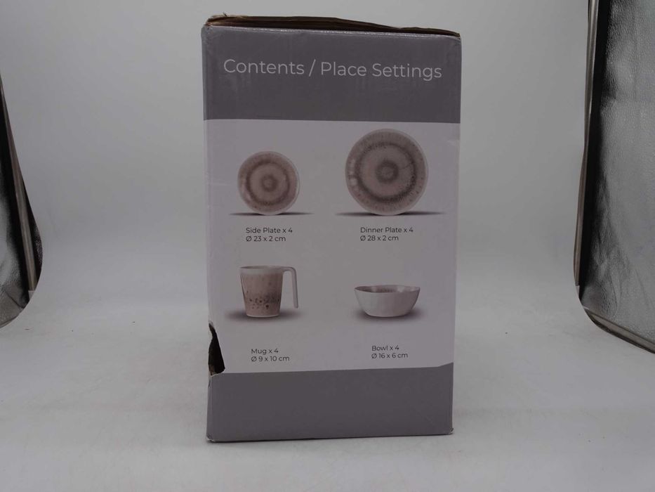 Set de veselă pentru camping din melamină pentru 4 persoane, 16 piese