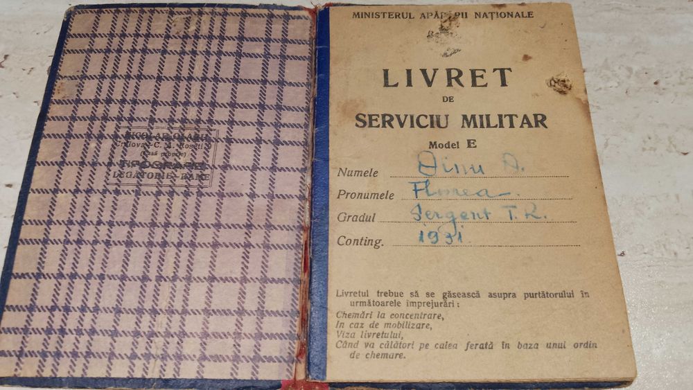 Documente militare din perioada 1916 - 1945