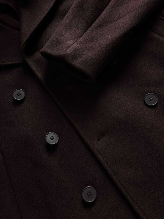 Мъжко късо пълто + шал бордо