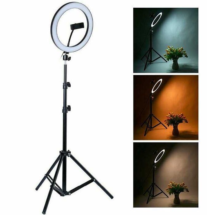 Професионална LED Селфи ринг лампа 210см, с дистанционно и стойка