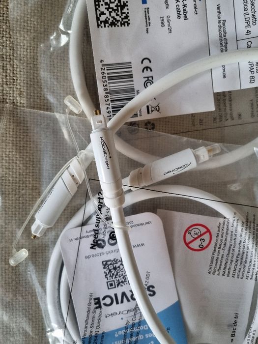 Pachet 8 buc Cabluri Audio Optic Digital. Kabel Direkt 0,6 m. Noi.