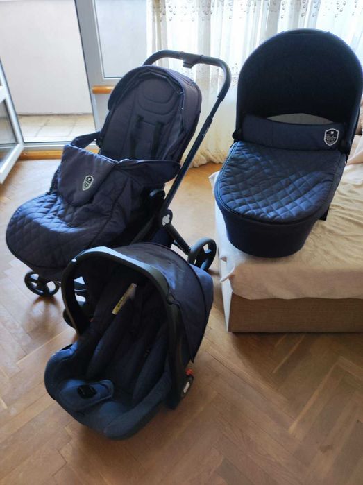 Количка KIKKA BOO 3в1 VICENZA синя