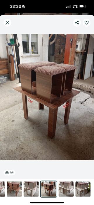 Продам кухонный стол новый +4 табуретки.