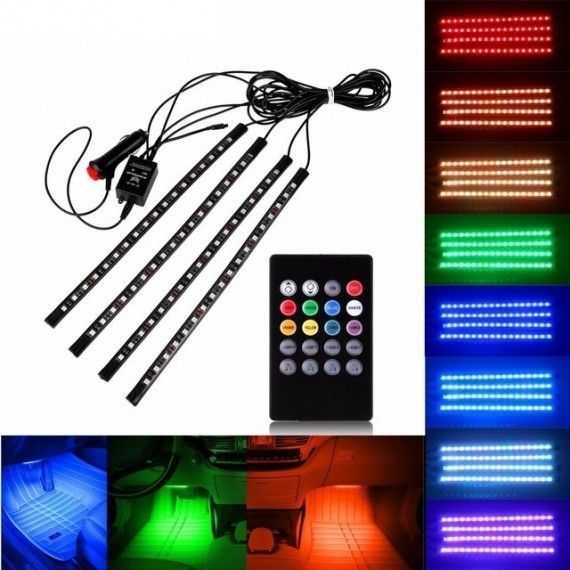 Banda led lumini ambientale auto bord, usi, picioare, plafon instelat