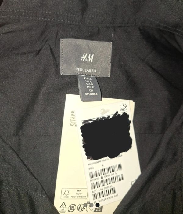 Cămașă neagra H&M nepurată cu etichetă mărimea xl