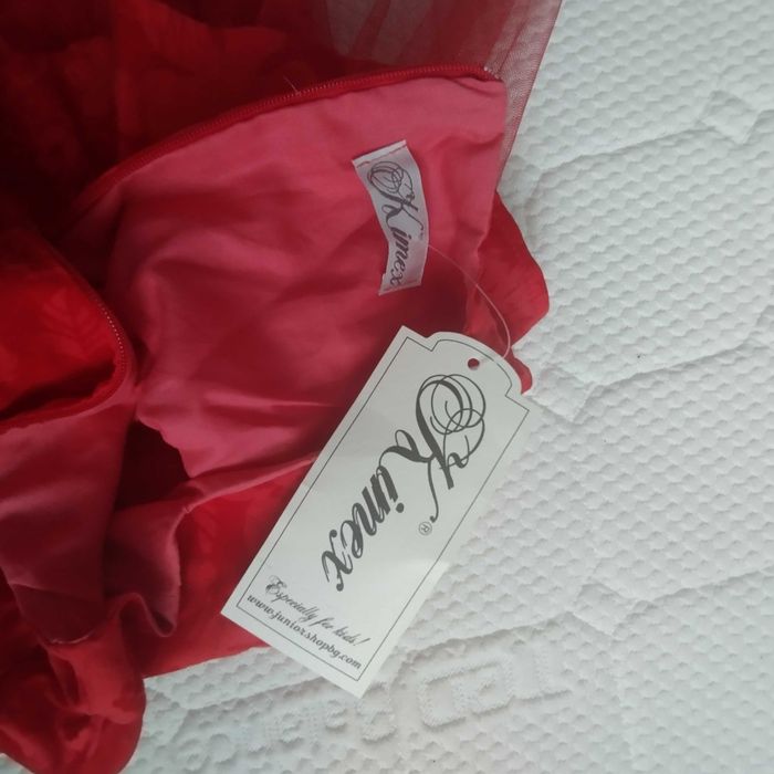 Официална детска рокля, червена