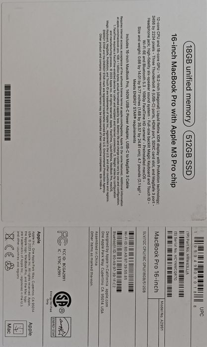 Macbook m3 pro 16-inch.New