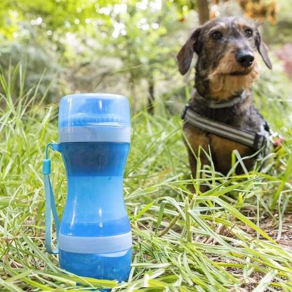 Recipient stocare portabil 2 in 1 pentru caini, pentru apa si mancare