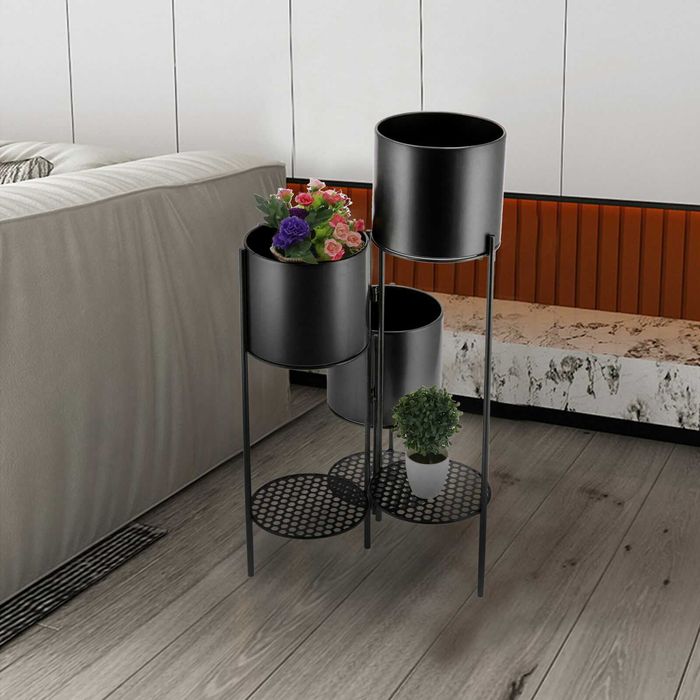 Намален! Цветарник от ковано желязо - 3-степенна стълба Рафт за саксии