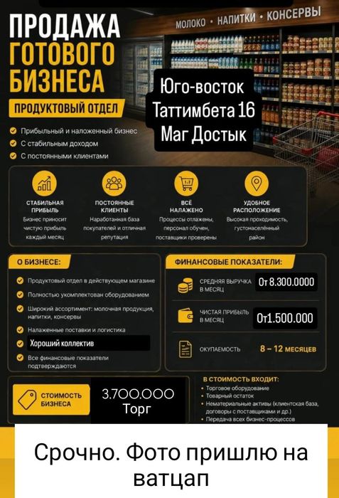 Продажа Продовольственный отдел