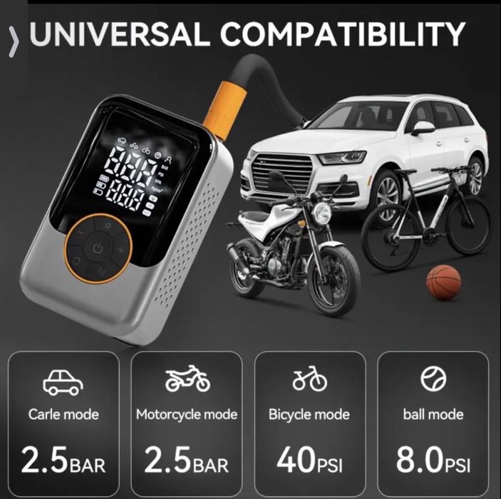 Compresor aer auto, utilizare fara priza, putere,nou