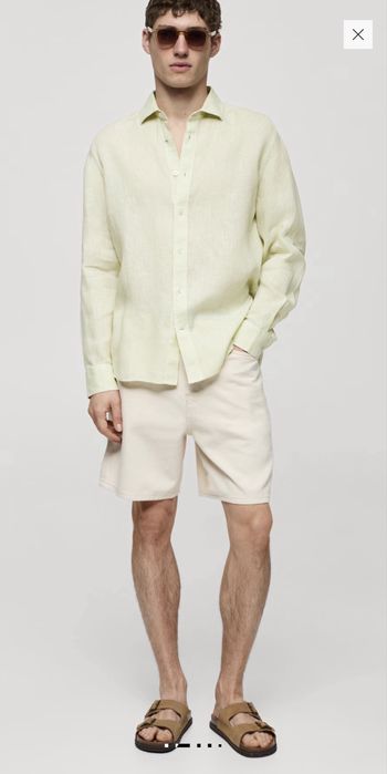 Massimo dutti - 100% лен - LIME - размер М