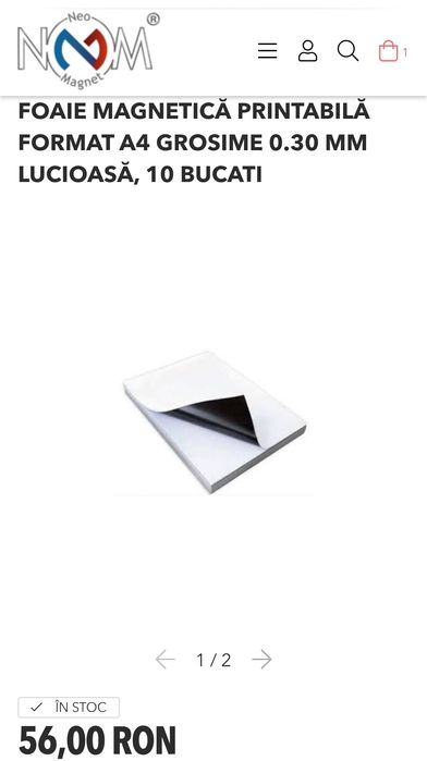 50 x Foi magnetice printabile A4 grosime 0.30 mm