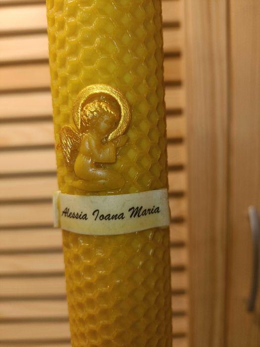 Lumanari botez personalizate din ceara naturala de albine