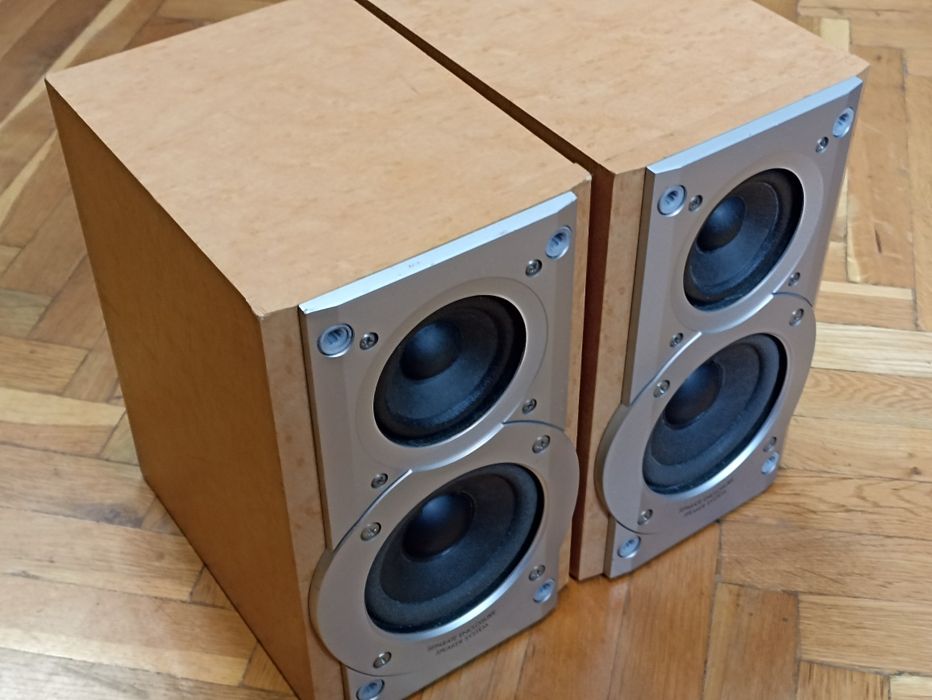Set/PerecheBoxeAudio-Raft cu talpă mică, SB-PM25, 6ohmi, 2x35W, impecabile, cu ieșire separată 2 cai, originale-Panasonic.