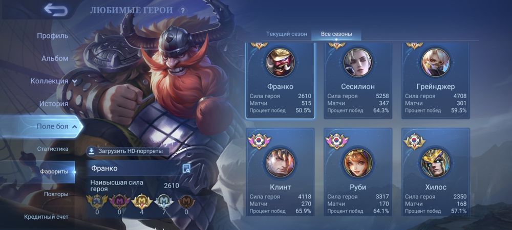 Продам аккаунт Mobile legends