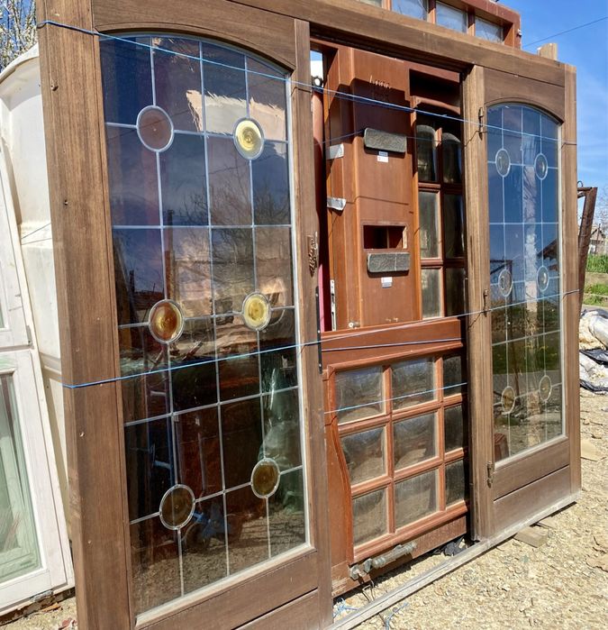 USA CASA LEMN GERMANIA intrare termopan vitraliu H 221 xL 289 GARANTIE