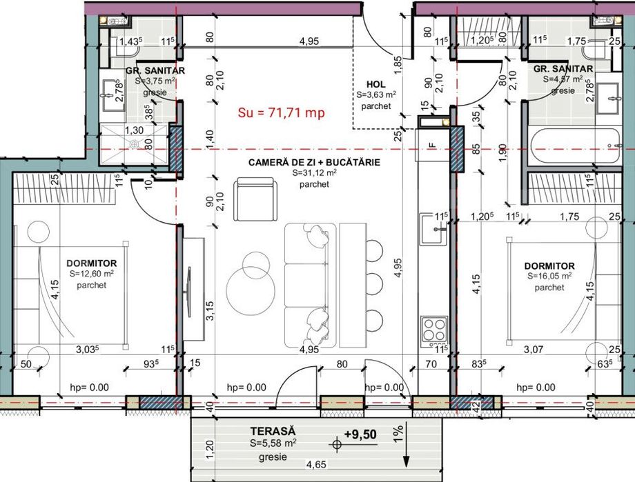 Apartament 3 camere, 2 bai, 0 comision, TERRA Oasului