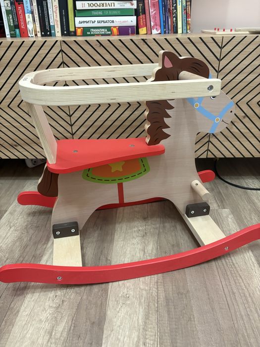 Дървена люлка конче кон