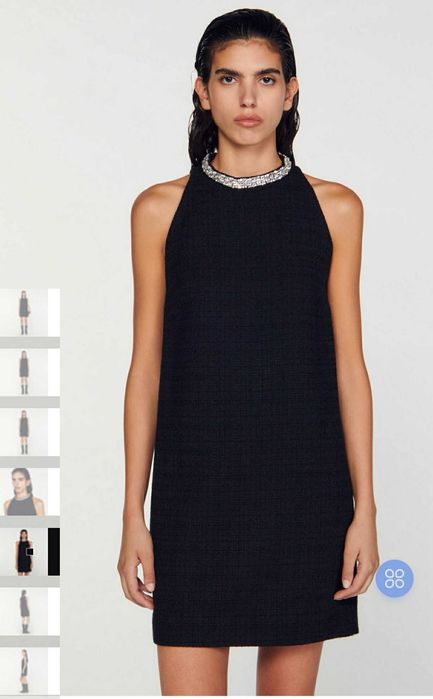 SANDRO  елегантна черна рокля