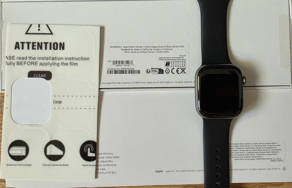 Apple watch 11, 42mm, gri, impecabil, garanție