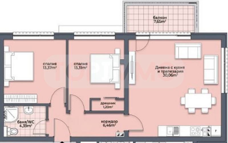Продава се Тристаен апартамент в Варна, Аспарухово - 99 кв.м за 1298 €/кв.м - Снимка #3