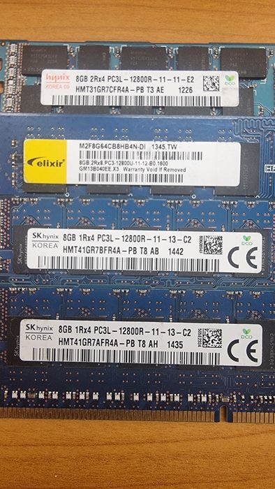 Ram ddr3 ecc 16GB  4buc 64GB si  ddr1 laptop