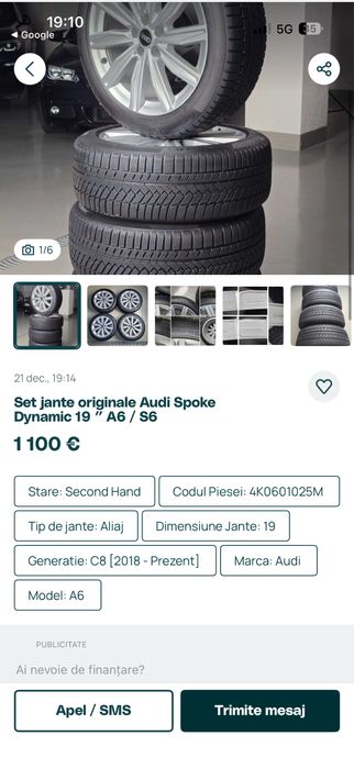 Jante oem 5x112 Audi A4/5/6/7/8 R19