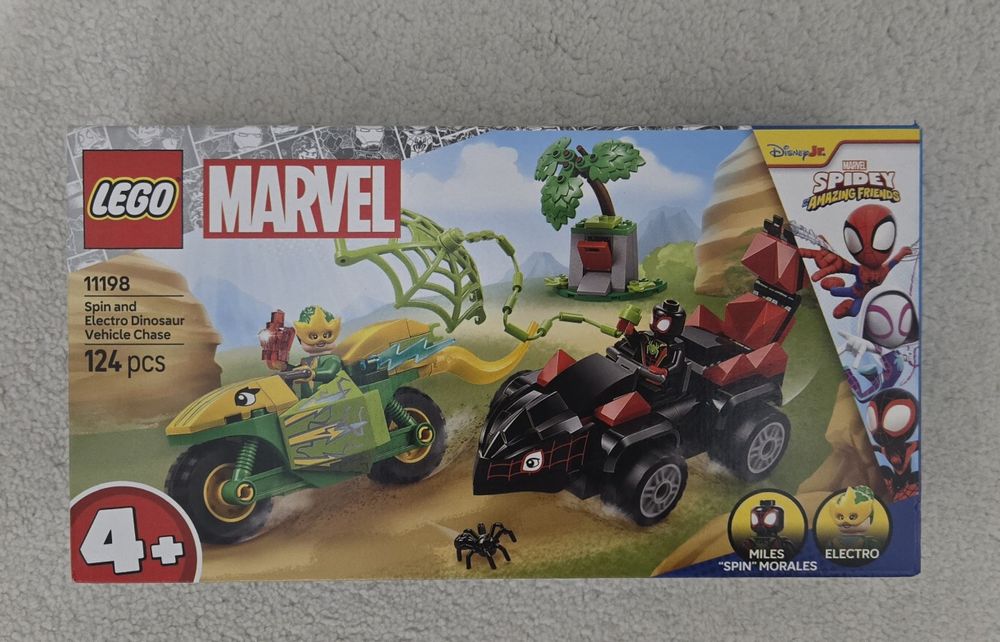 LEGO Marvel-Spin si Electro intr-o urmarire cu dino-vehicule 11198 NOU