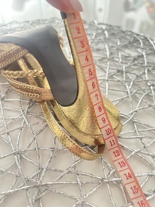 Sandale din piele, aurii, 39