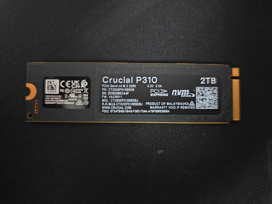 SSD Crucial P310 2TB M.2 NVMe PCI-E Gen4