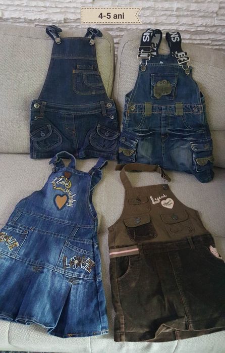 Sarafane de blugi si velur,fetițe