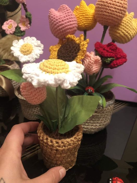 Амигруми цветя плетени цветя