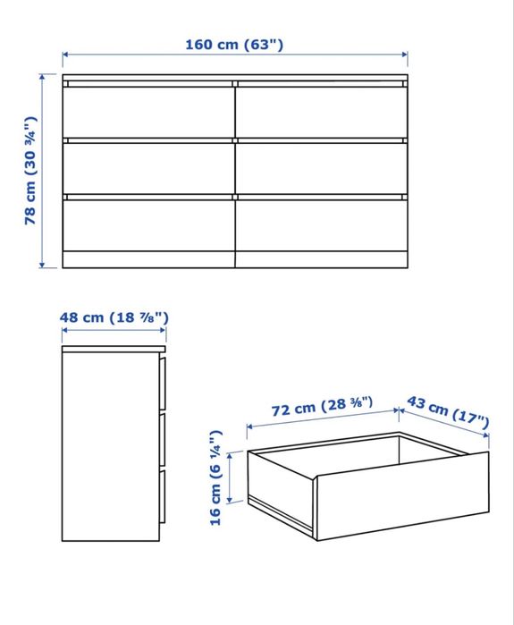 Комод IKEA Мальм в отличном состоянии