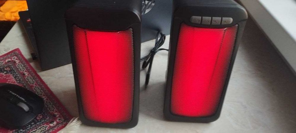 Новые колонки для ноутбука с Bluetooth, 10Вт USB, AUX, RGB  подсветка.