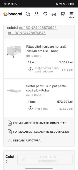 Pătuț premium Roba Ole 70x140 + saltea Benab + accesorii – ca nou