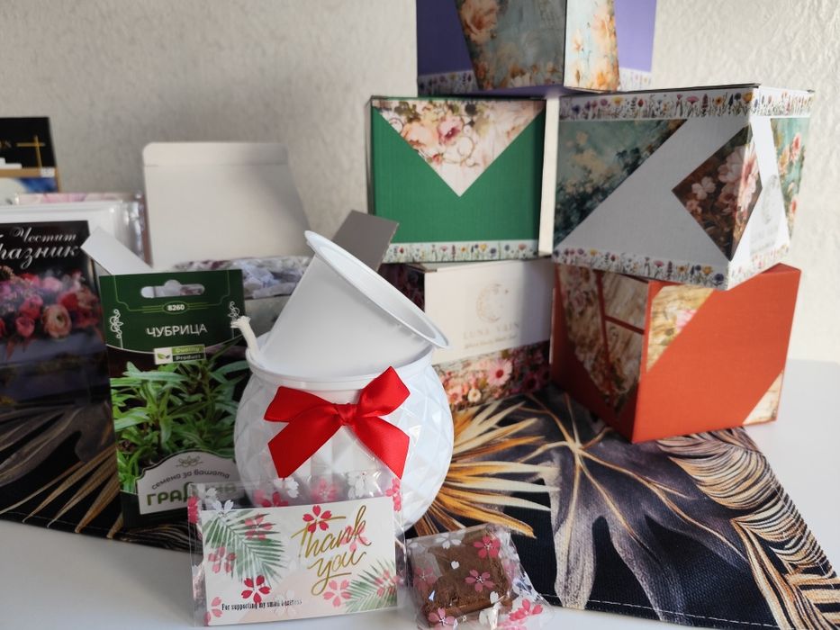 Подаръчен сет за самозасаждане,подходящ за 8-ми март или просто така !