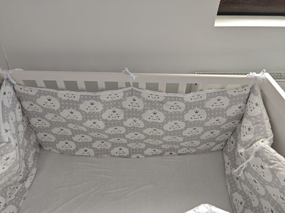 Pătuț copil lemn Ikea + saltea cocos + laterale