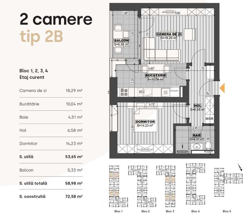 Apartament 2 camere- Akcent city