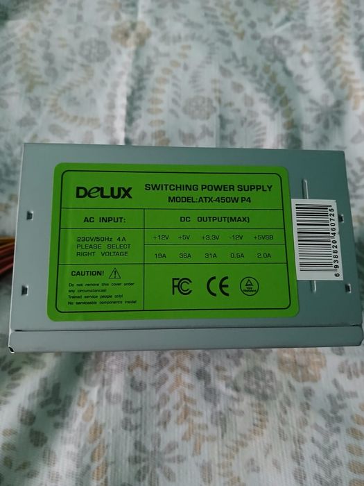 Sursă PC Delux ATX-450W P4 – Testată, Ideală Office / Multimedia