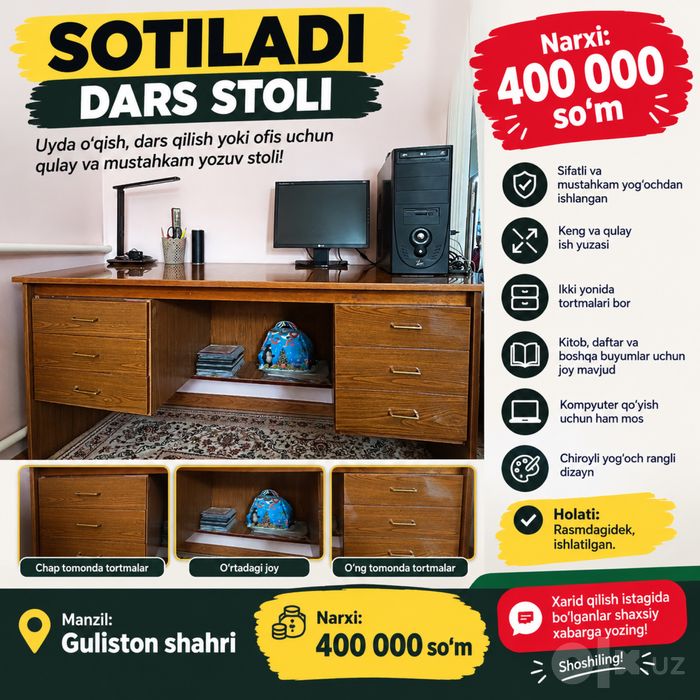 Dars stoli sotiladi